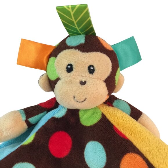 Taggies Signature Collection Mary Meyer Monkey Lovey Brown Polka Dots Satin Back - Picture 2 of 7